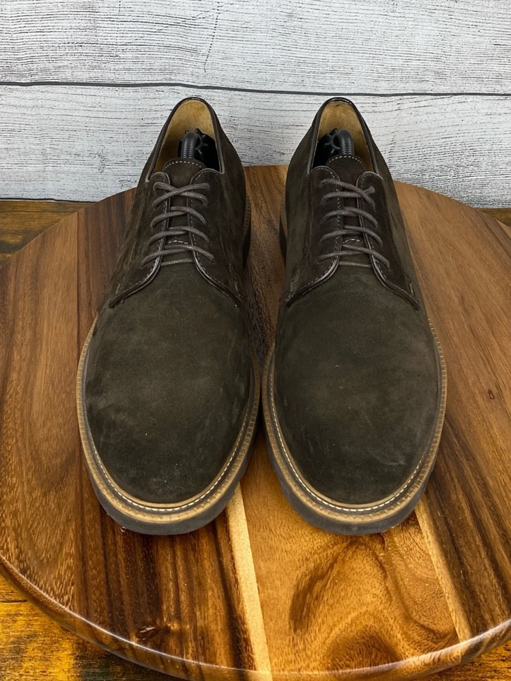 Bruno Magli Groover Dark Brown Suede Plain Toe Derby Made in Italy Men’s Size 11